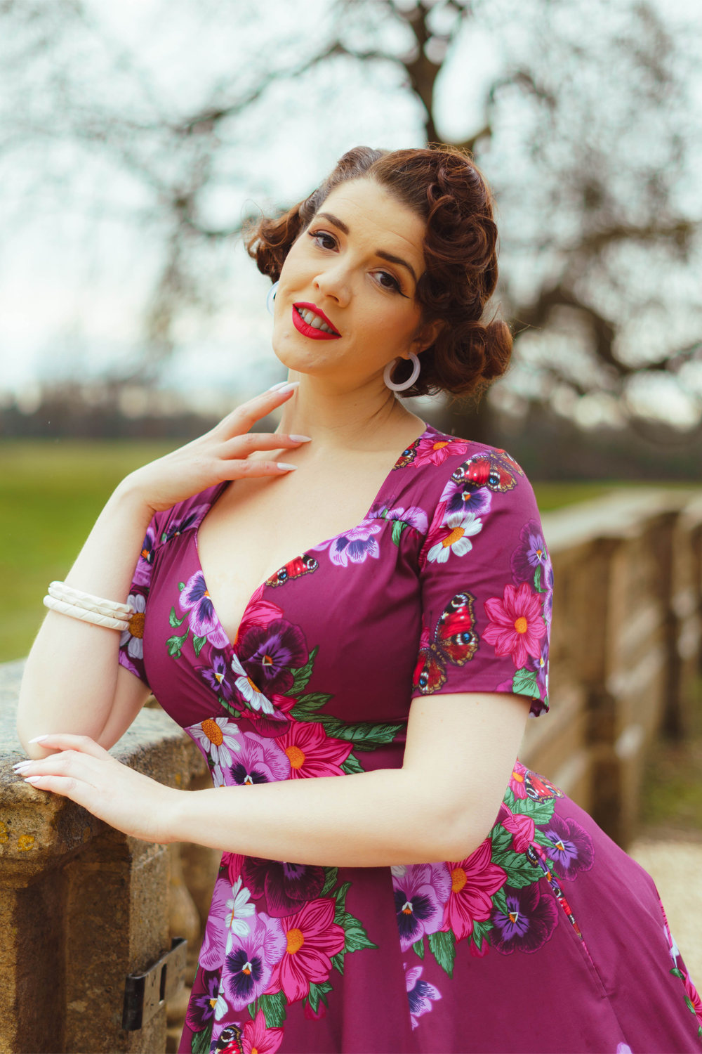 Berry Blossom Swing Dress